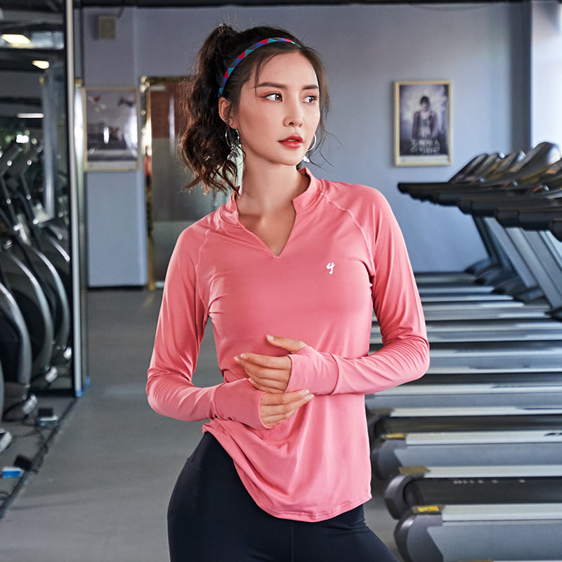 Gym Women's Sport Shirts Quick Dry Running workout T-shirt long