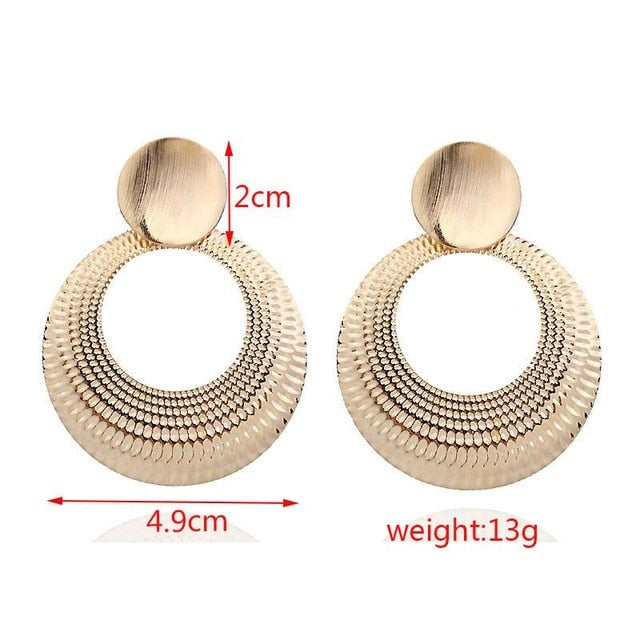 Big Earrings Exaggerated Matte Stud Earrings For Women Metal Earing