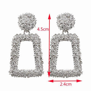 Big Earrings Exaggerated Matte Stud Earrings For Women Metal Earing