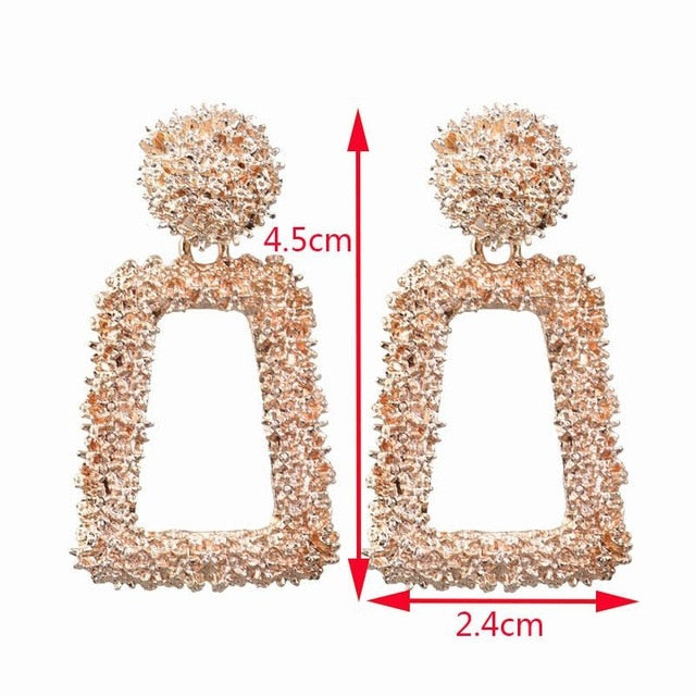 Big Earrings Exaggerated Matte Stud Earrings For Women Metal Earing