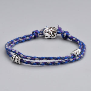 Ethnic Tibetan Buddha Head Woven Amulet Multicolor Bracelets & Bangles For Women Men Handmade Rope Buddha Charm Bracelet Gift