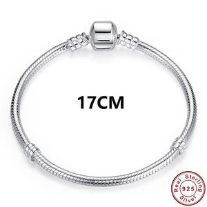 Luxury Original 100% 925 Sterling Silver Snake Chain Bracelet Bangle for Women Authentic Charm Jewelry Pulseira Gift XCHS902