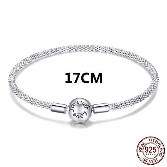 Luxury Original 100% 925 Sterling Silver Snake Chain Bracelet Bangle for Women Authentic Charm Jewelry Pulseira Gift XCHS902