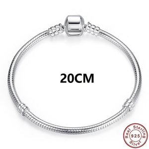 Luxury Original 100% 925 Sterling Silver Snake Chain Bracelet Bangle for Women Authentic Charm Jewelry Pulseira Gift XCHS902